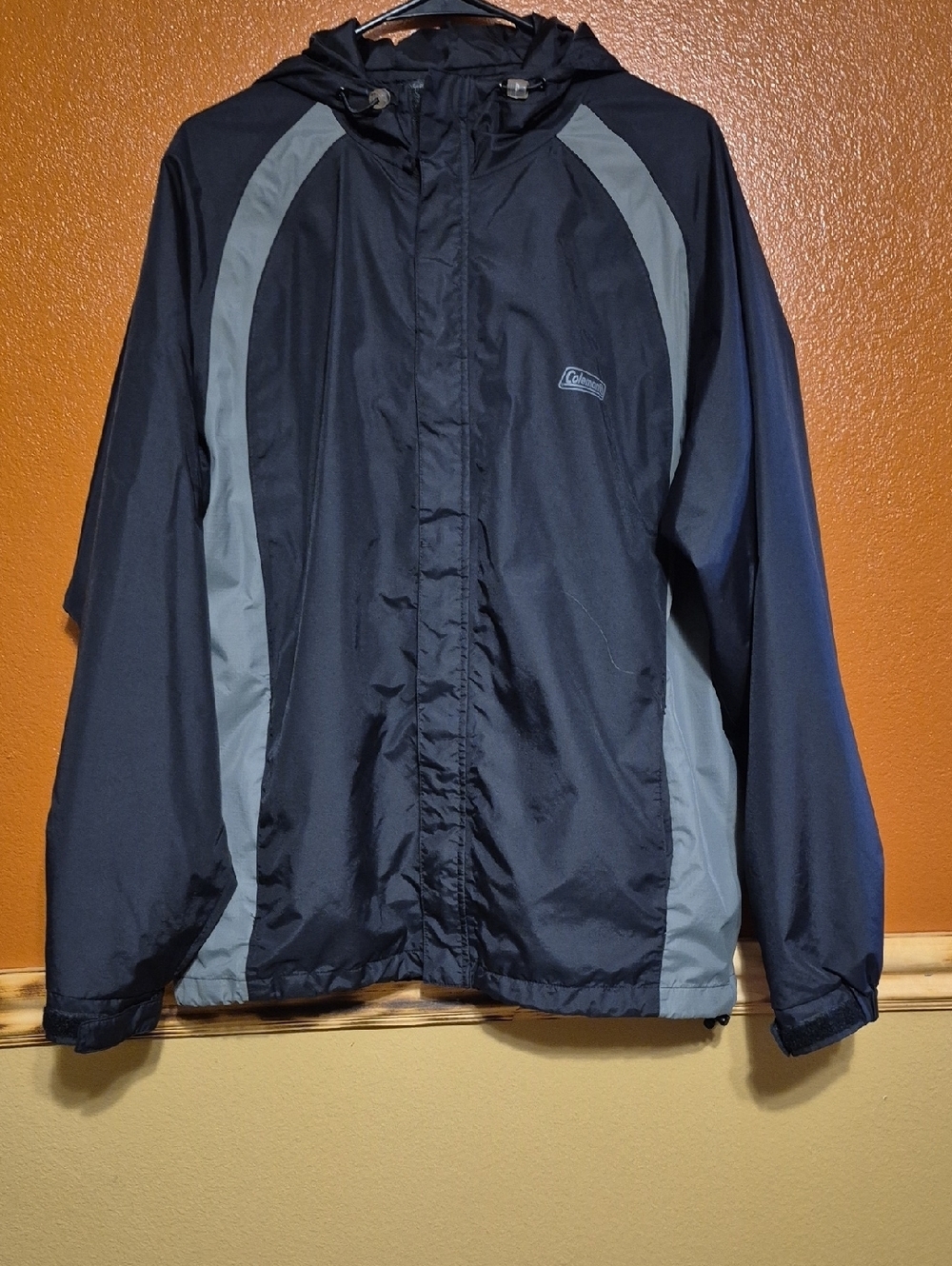 Coleman Black and Gray Hooded Rain Jacket